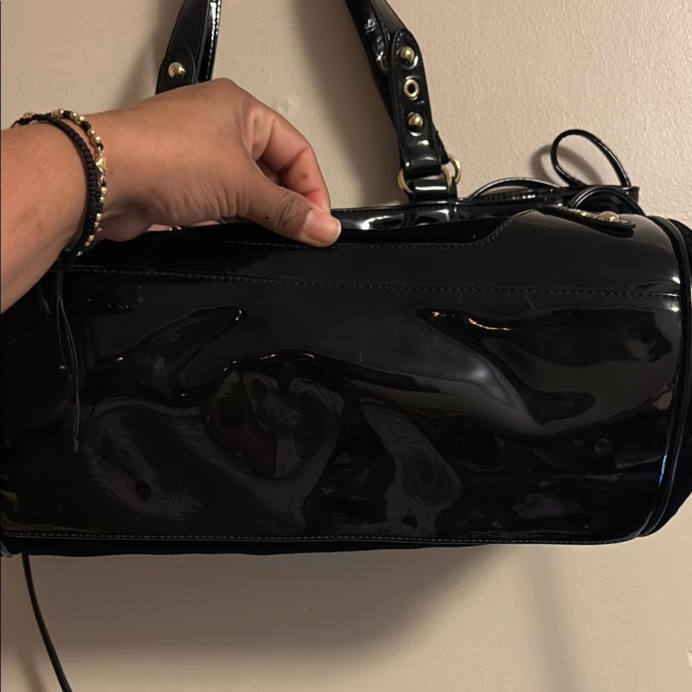 Juicy Couture Black and Gold Tote with Velvet and Patent Leather - Picture 2 of 10